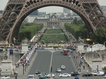 Panoramic view of people in city