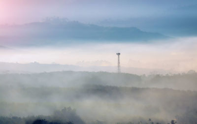 Scenic view of landscape against sky during sunset