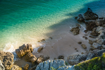 High angle view of beach against sky