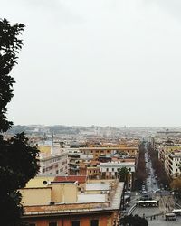 Cityscape against clear sky