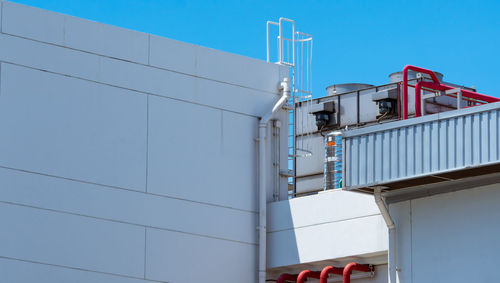 Cooling tower on roof top of building. industrial air cooling system. air chiller. 