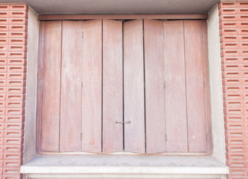 Closed door of building