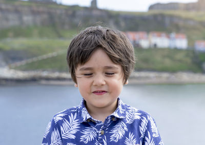 Portrait of boy in water