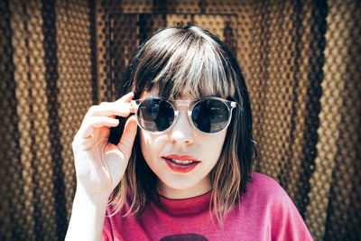 Portrait of boy wearing sunglasses