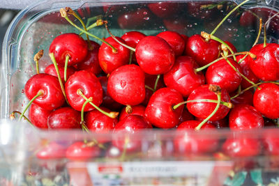 Close-up of red fruits for sale in market