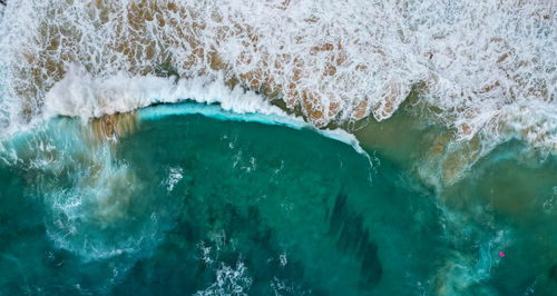 High angle view of sea waves