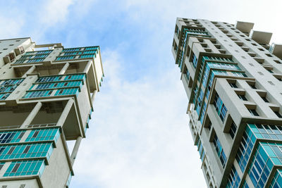 Low angle view of modern building against sky