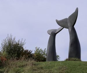 Low angle view of statue against clear sky