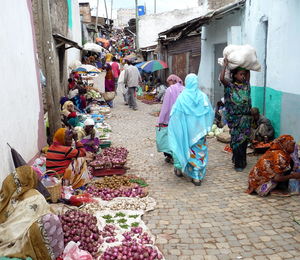 People in market