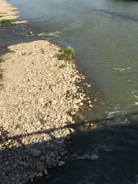 High angle view of sea shore