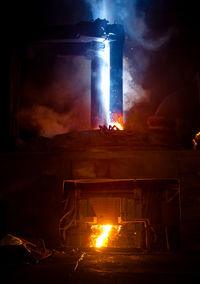 View of illuminated built structures at night