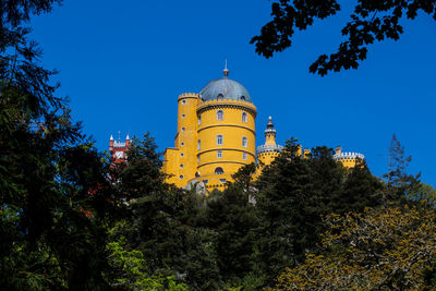 Sintra portugal may 2018 pena palace seen from the gardens of pena park at  sintra