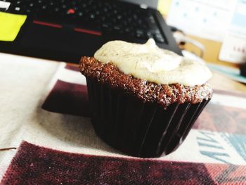 Close-up of cake on table