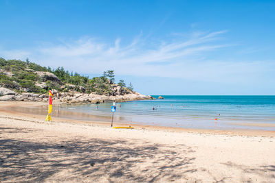 Scenic view of beach against sky