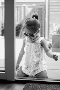 Cute girl wearing sunglasses