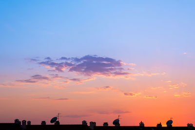 Silhouette people against sky during sunset