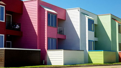 Low angle view of residential building against sky