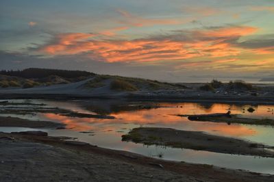 Scenic view of sunset over sea