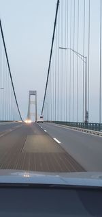 View of suspension bridge against sky