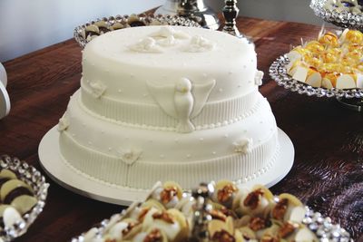 Close-up of cake on table