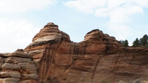 Low angle view of mountain against sky