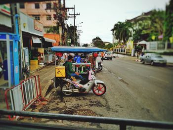 Cars on road in city