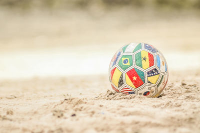 Close-up of ball on sand