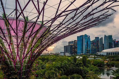 View of trees and buildings against sky