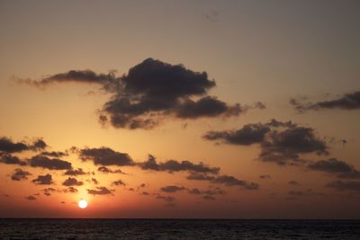 Scenic view of sea at sunset