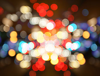 Defocused image of illuminated christmas lights