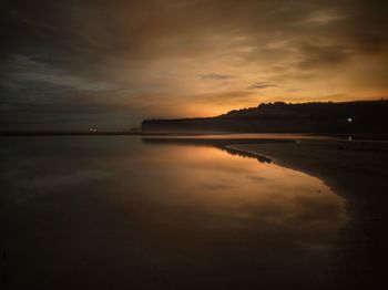 Scenic view of sea at sunset