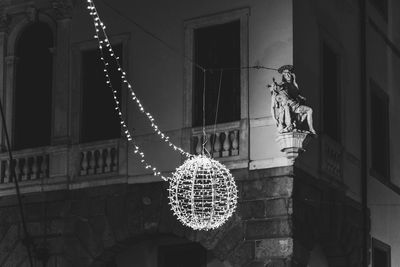 Christmas lights. suggestions of udine in black and white