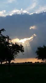 Scenic view of landscape against cloudy sky