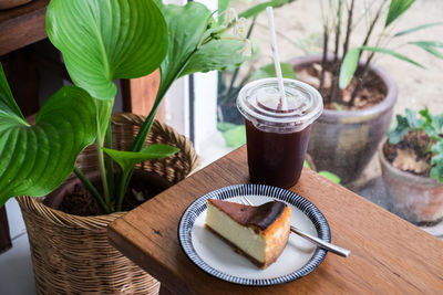 Close-up of coffee served on table