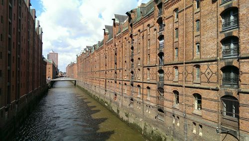 View of canal along buildings