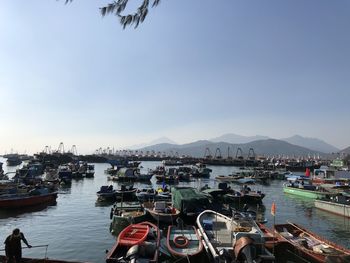 Boats in harbor