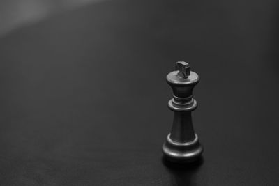 High angle view of chess pieces on table