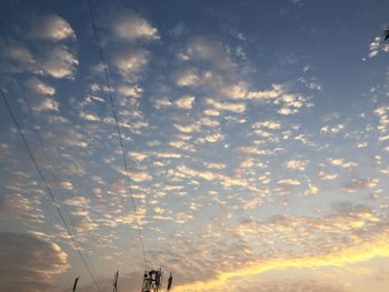 Low angle view of sky during sunset