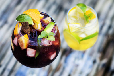 Close-up of fruits on ice cream