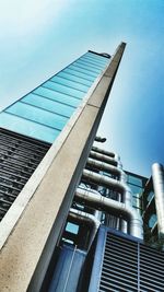 Low angle view of modern building against sky