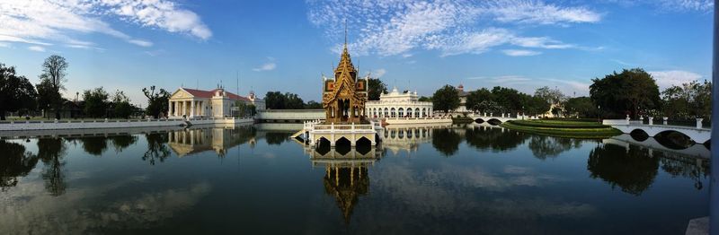 Reflection of bang pa-in royal palace in river