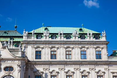 Detail of the upper belvedere palace in a beautiful early spring day