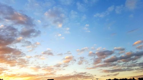 Low angle view of sky at sunset