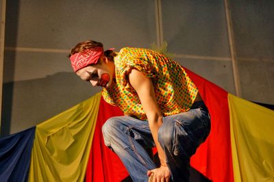 Side view of young man looking away