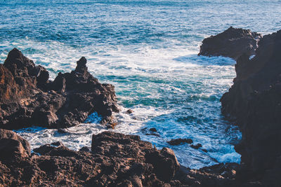 Rock formation on sea shore