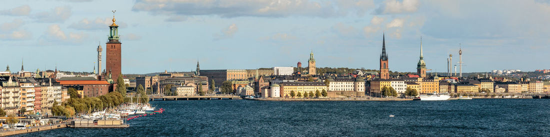 Panoramic view of buildings against sky