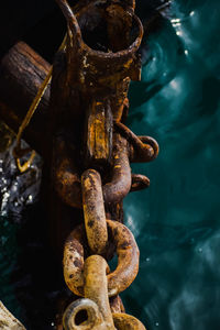 Close-up of rusty chain