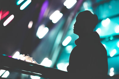 People at illuminated music concert