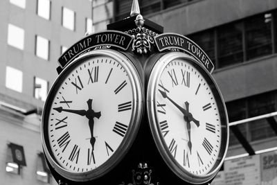 Low angle view of clock