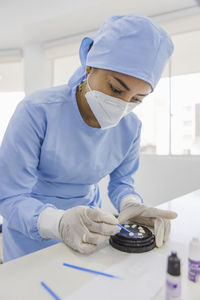 Man working on table